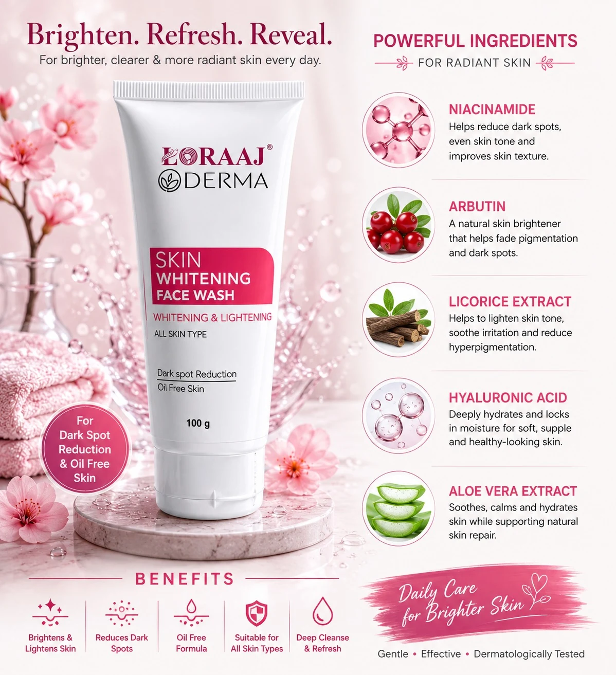 LORAAJ DERMA Loraaj Derma Skin Whitening Face Wash 100ml